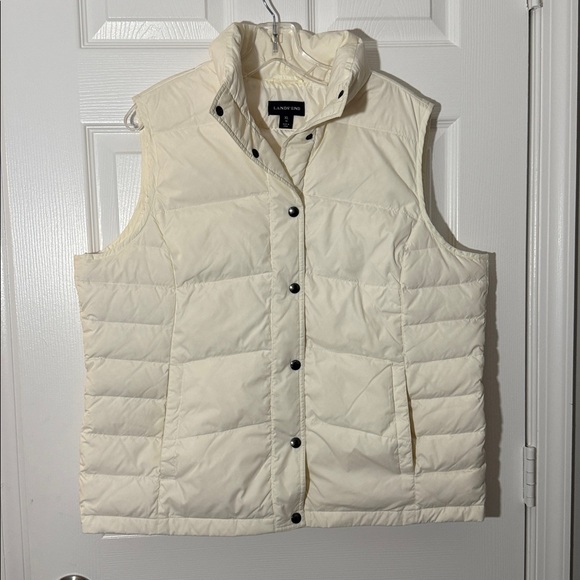 Lands' End Jackets & Blazers - Lands' End Cream Puffer Vest - never worn, Size XL